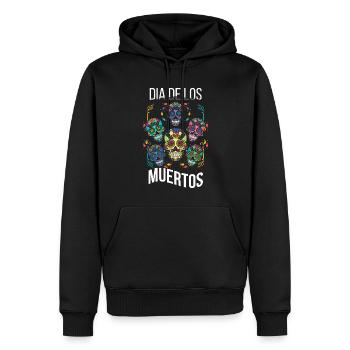 Bones Mexikanischer Blumenmuertos Tag der Toten Halloween - Männer Premium Bio Hoodie - Schwarz - Vorne - Nico (187cm)