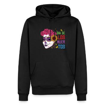 Colorfu Floral Dia Muertos Day Of Dead La Catrina - Männer Premium Bio Hoodie - Schwarz - Vorne - Nico (187cm)