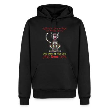 Tierkatzenliebhaber Muertos Tag der Toten Halloween - Männer Premium Bio Hoodie - Schwarz - Vorne - Nico (187cm)