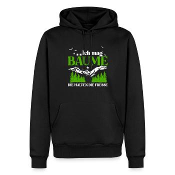 Ich mag Bäume! Lustiger Spruch Wald Natur Funshirt - Männer Premium Bio Hoodie - Schwarz - Vorne - Nico (187cm)