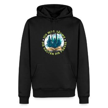 Ich mag Bäume! Lustiger Spruch Wald Natur Funshirt - Männer Premium Bio Hoodie - Schwarz - Vorne - Nico (187cm)