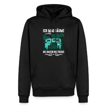 Ich mag Bäume! Lustiger Spruch Wald Natur Funshirt - Männer Premium Bio Hoodie - Schwarz - Vorne - Nico (187cm)