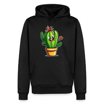 My little green cactus - Men’s Premium Organic Hoodie - black - Front - Nico (187cm)