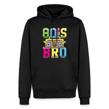 Jungen 80er Jahre Karneval 80 Retro Jahr 1980 - Männer Premium Bio Hoodie - Schwarz - Vorne - Nico (187cm)
