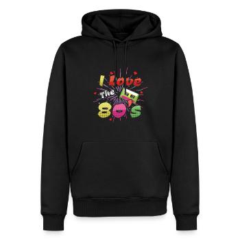 Ich liebe 80er Jahre Karneval 80 Retro Jahr 1980 Vintage - Männer Premium Bio Hoodie - Schwarz - Vorne - Nico (187cm)