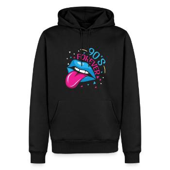 Vibe 90s Forever Carnival 90 Retro Party Year 1990 - Men’s Premium Organic Hoodie - black - Front - Nico (187cm)