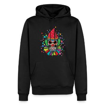 Dia De Los Muertos Clown effrayant Fête de Carnaval - Sweat à capuche Premium bio Homme - noir - Devant - Nico (187cm)