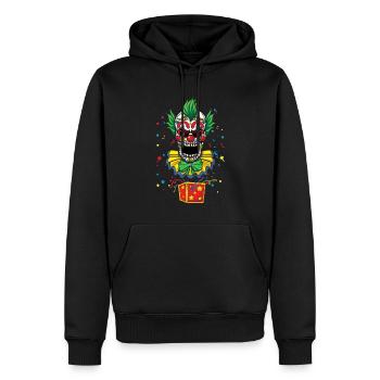 Dia de los Muertos Gruseliger Clown Karnevalsnarr - Männer Premium Bio Hoodie - Schwarz - Vorne - Nico (187cm)