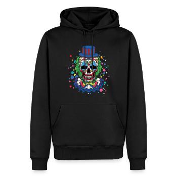 Clown effrayant Carnaval effrayant Dia De Los Muertos - Sweat à capuche Premium bio Homme - noir - Devant - Nico (187cm)