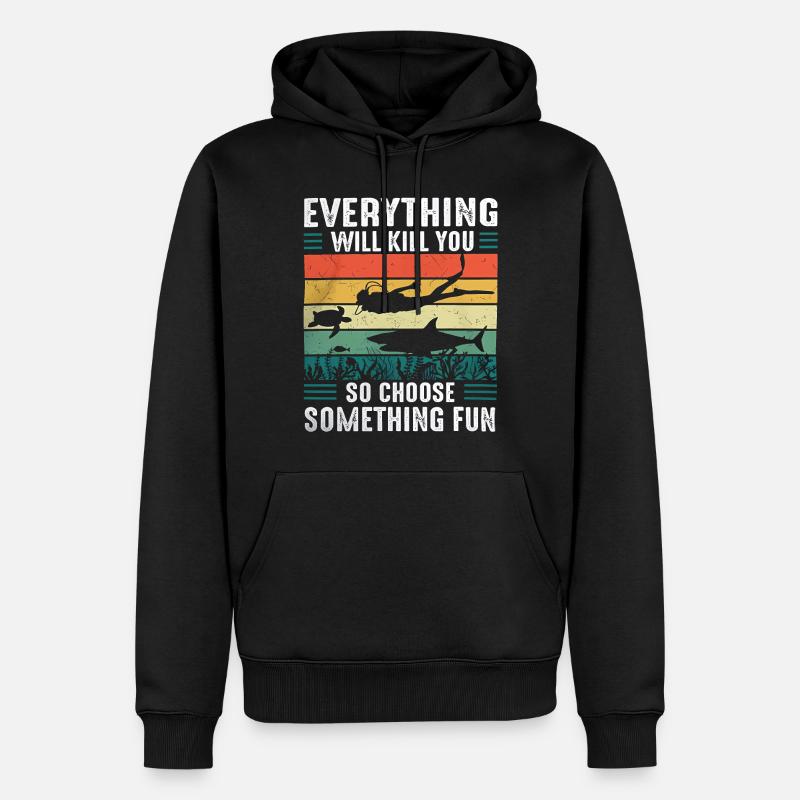 23F 0320 bk - Männer Premium Bio Hoodie - Schwarz