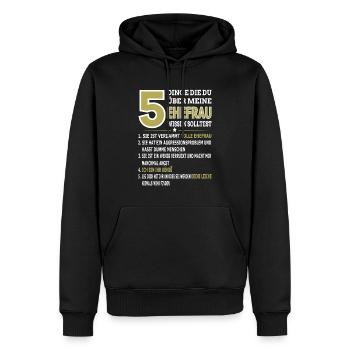 5 Dinge Die Du Über Meine Ehefrau Wissen Solltest - Männer Premium Bio Hoodie - Schwarz - Vorne - Nico (187cm)