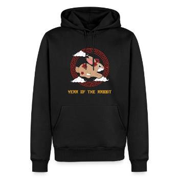Jahr des Kaninchens Süßes Kawaii Chinesisches Neujahr - Männer Premium Bio Hoodie - Schwarz - Vorne - Nico (187cm)