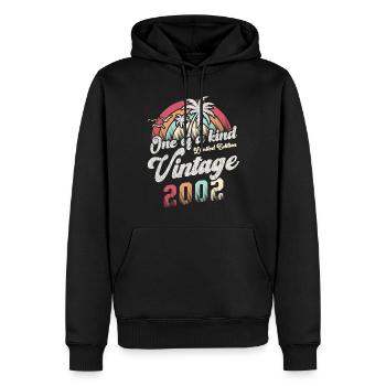 Vintage 2002 Geburtstag Palmen - Männer Premium Bio Hoodie - Schwarz - Vorne - Nico (187cm)