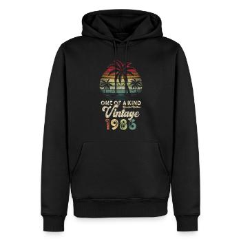 Vintage 1986 Geburtstag Palmen - Männer Premium Bio Hoodie - Schwarz - Vorne - Nico (187cm)