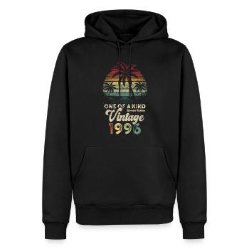 Vintage 1996 Birthday Palm Trees - Men’s Premium Organic Hoodie - black - Front - Nico (187cm)