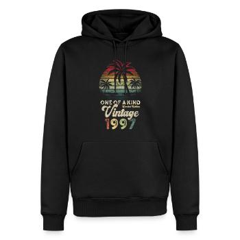 Millésime 1997 Anniversaire Palmiers - Sweat à capuche Premium bio Homme - noir - Devant - Nico (187cm)
