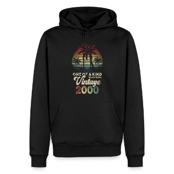Millésime 2000 Anniversaire Palmiers - Sweat à capuche Premium bio Homme - noir - Devant - Nico (187cm)