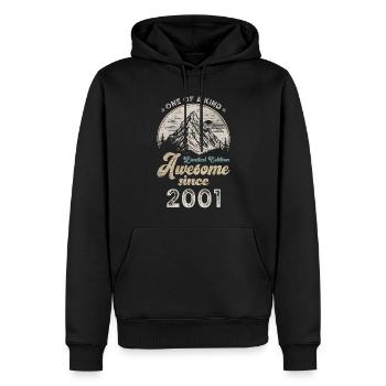 2001 Birthday Berge - Men’s Premium Organic Hoodie - black - Front - Nico (187cm)