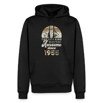 1955 Birthday Berge - Men’s Premium Organic Hoodie - black - Front - Nico (187cm)