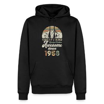 1958 Birthday Berge - Men’s Premium Organic Hoodie - black - Front - Nico (187cm)