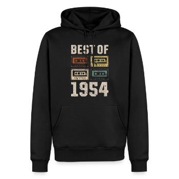 Le meilleur de la cassette d’anniversaire de 1954 - Sweat à capuche Premium bio Homme - noir - Devant - Nico (187cm)