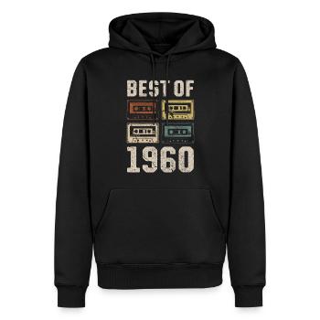 Le meilleur de la cassette d’anniversaire des années 1960 - Sweat à capuche Premium bio Homme - noir - Devant - Nico (187cm)