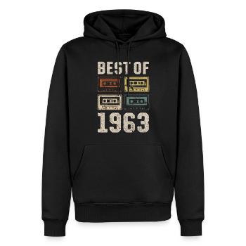 Best Of 1963 Geburtstag Kassette - Männer Premium Bio Hoodie - Schwarz - Vorne - Nico (187cm)