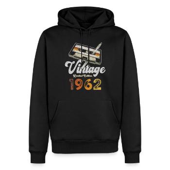 Vintage 1962 Geburtstag Kassette Bleistift - Männer Premium Bio Hoodie - Schwarz - Vorne - Nico (187cm)