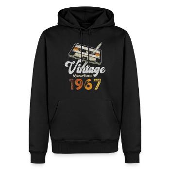 Vintage 1967 Geburtstag Kassette Bleistift - Männer Premium Bio Hoodie - Schwarz - Vorne - Nico (187cm)