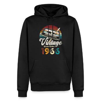 Vintage 1966 Geburtstag Kassette Bleistift - Männer Premium Bio Hoodie - Schwarz - Vorne - Nico (187cm)