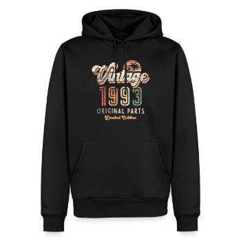 Millésime 1993 Anniversaire Rétro - Sweat à capuche Premium bio Homme - noir - Devant - Nico (187cm)
