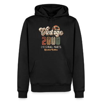 Vintage 2000 Anniversaire Rétro - Sweat à capuche Premium bio Homme - noir - Devant - Nico (187cm)