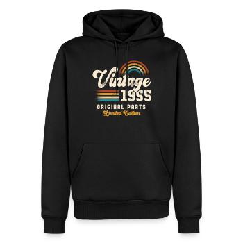 Vintage 1955 Geburtstag Retro - Männer Premium Bio Hoodie - Schwarz - Vorne - Nico (187cm)