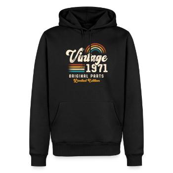 Vintage 1971 Geburtstag Retro - Männer Premium Bio Hoodie - Schwarz - Vorne - Nico (187cm)