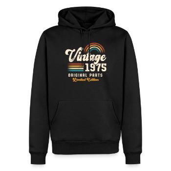 Vintage 1975 Geburtstag Retro - Männer Premium Bio Hoodie - Schwarz - Vorne - Nico (187cm)