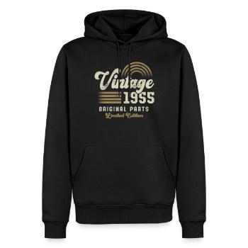 Vintage 1955 Geburtstag Retro - Männer Premium Bio Hoodie - Schwarz - Vorne - Nico (187cm)