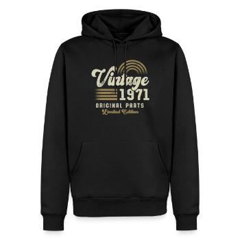 Vintage 1971 Geburtstag Retro - Männer Premium Bio Hoodie - Schwarz - Vorne - Nico (187cm)