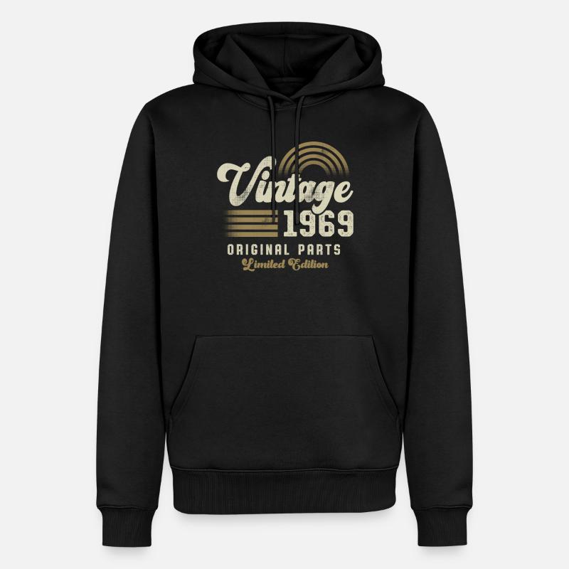 Millésime 1969 Anniversaire Rétro - Sweat à capuche Premium bio Homme - noir