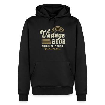 Millésime 2002 Anniversaire Rétro - Sweat à capuche Premium bio Homme - noir - Devant - Nico (187cm)