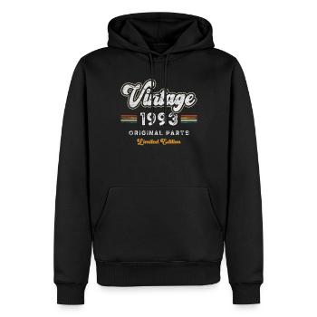Millésime 1993 Anniversaire Rétro - Sweat à capuche Premium bio Homme - noir - Devant - Nico (187cm)