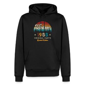 Millésime 1988 Anniversaire Rétro - Sweat à capuche Premium bio Homme - noir - Devant - Nico (187cm)