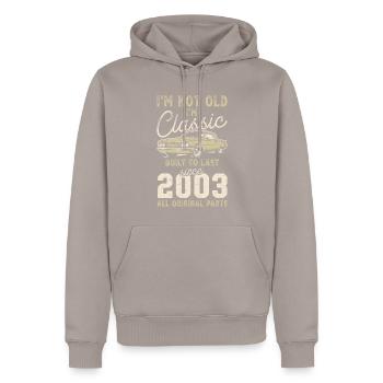 Geboren 2003 Geburtstag Oldtimer - Männer Premium Bio Hoodie - Taupe - Vorne - Nico (187cm)