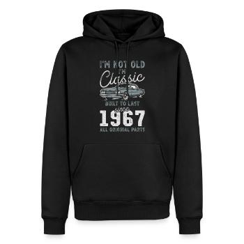Geboren 1967 Geburtstag Oldtimer - Männer Premium Bio Hoodie - Schwarz - Vorne - Nico (187cm)