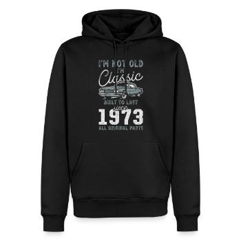 Geboren 1973 Geburtstag Oldtimer - Männer Premium Bio Hoodie - Schwarz - Vorne - Nico (187cm)