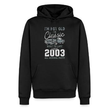 Geboren 2003 Geburtstag Oldtimer - Männer Premium Bio Hoodie - Schwarz - Vorne - Nico (187cm)