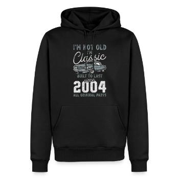 Geboren 2004 Geburtstag Oldtimer - Männer Premium Bio Hoodie - Schwarz - Vorne - Nico (187cm)