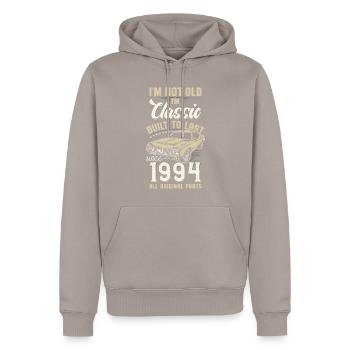 Geboren 1994 Geburtstag Oldtimer - Männer Premium Bio Hoodie - Taupe - Vorne - Nico (187cm)