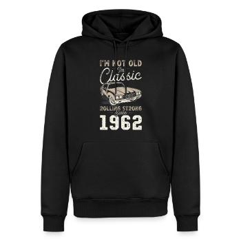 Geboren 1962 Geburtstag Oldtimer - Männer Premium Bio Hoodie - Schwarz - Vorne - Nico (187cm)