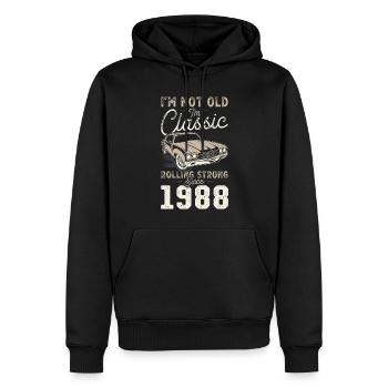 Né en 1988 Anniversaire Voiture classique - Sweat à capuche Premium bio Homme - noir - Devant - Nico (187cm)