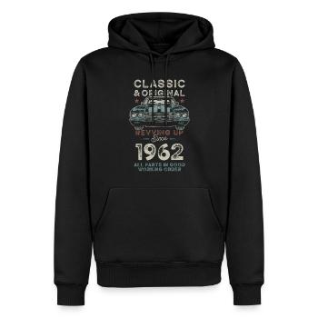 Geboren 1962 Geburtstag Oldtimer - Männer Premium Bio Hoodie - Schwarz - Vorne - Nico (187cm)